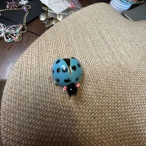 VTGNemo Blue and Black Ladybug Brooch